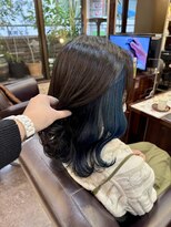 キャラ 池袋本店(CHARA)&nbsp;緑にならないインナーブルー【池袋インナーカラー】