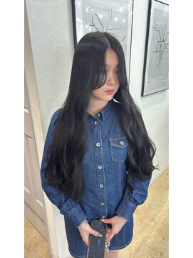 アジールヘア 東上野店(agir hair) 縮毛矯正×透明感艶髪カラー韓国艶髪ストレートロング【上野】