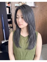 零秒女髪 千里丘店 上品な透明感艶髪ストレートセミロング髪質改善美髪艶カラー艶感