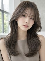 ネウィベルシア 名駅(newi belsia)&nbsp;韓国風レイヤーカット　グレージュ　髪質改善　シースルーバング