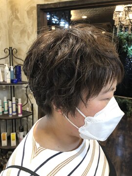 ヘアー クリエイト カルバリ(HAIR CREATE Calbari) クシャクシャパーマ×くすみカラー