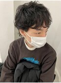 メンズウルフ×パーマスタイル