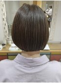 ヘアグレージュカラーシルキーベージュ斜めバング*
