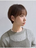 前髪あり耳掛け丸みくびれショートボブ20代30代40代50代(蘭)