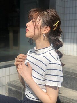 リンク(Link) 【Link】簡単アレンジ×ポニーアレンジ×玉ねぎヘア×ブラウン
