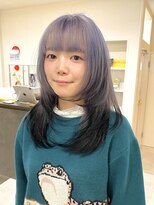 ノブレス ノアール(NOBLESSE NOIR)&nbsp;顔周りウルフレイヤーカット/ラベンダー+エンドカラー