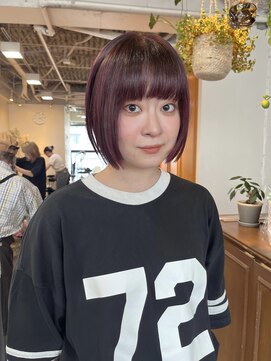 グリーン 渋谷(green) 黒髪/グレーベージュ/ボブ/レイヤー/前髪カット/髪質改善