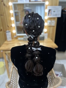 グラムール(Gramour) 【参列ヘアセット】ふたつの編み下ろし.