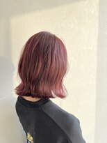 ラフ(LAFF)&nbsp;ピンクベージュ/切りっぱなしボブ/ミディアムショート