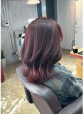 秋のディープピンクバイオレット/くびれヘア/レイヤーカット