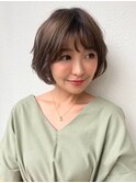 ふんわりショートボブ/ココアブラウン/小顔/似合わせカットp大宮