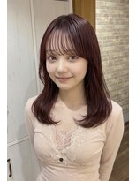 ヘアサロン ミロ(Hair Salon MIRO)&nbsp;モーブヴァイオレット×広めシースルーバング