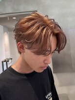 エイド 本店(aid)&nbsp;センターパート×1ブリーチベージュカラー