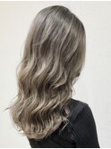マロンベージュハイライトかきあげベース 【稲毛】