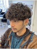 ツイストスパイラルパーマ波巻きスパイラルツーブロックマンバン