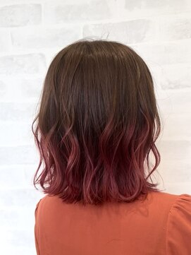 美容室ジャスミン マロンベージュ×ピンクグラデーション【hotaru】