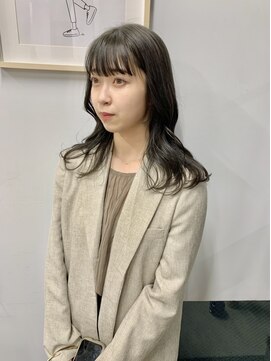 ヘアー アイス 御器所本店(HAIR ICI) 20代30代40代ブリーチなしオリーブグレージュくびれミディ