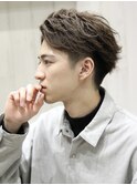 メンズショートツーブロック爽やかアップバング髪質改善学割