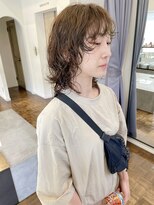 ヘアーアイスカルテット(HAIR ICI QUARTET)&nbsp;20代30代大人可愛いウルフくせ毛風パーマベージュ
