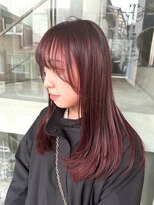 ヲタク(wotaku.)&nbsp;レッドカラー暖色カラーブリーチなしダブルカラーチェリーレッド