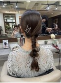 【結婚式ヘア】艶のある編みおろしヘア