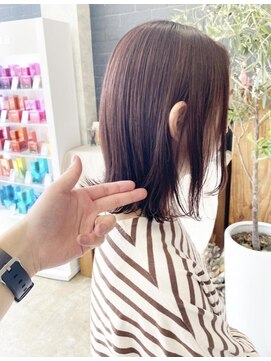 ニド(2do) マゼンタブラウン&切りっぱなしボブ