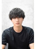 ツイストスパイラルパーマ黒髪マッシュウルフツイストパーマ