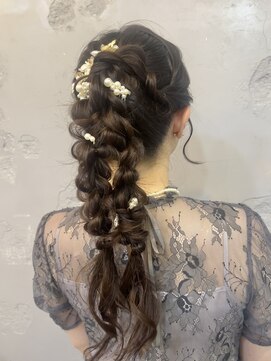 エフェ(effet) 編みおろしポニー ツインver. +500円