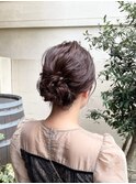 結婚式アレンジ/お呼ばれヘア/編み込み団子