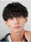 横浜西口シャドウパーマメンズマッシュウルフカット波巻きパーマ