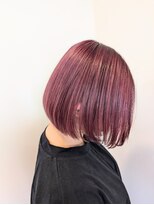 パザパ 嶋店(pa.za.pa)&nbsp;前下がりボブ/ハイトーン/ブリーチ/ピンク/20代30代40代