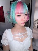【RITZY】ピンク×ミント☆ポップスタイル☆派手髪
