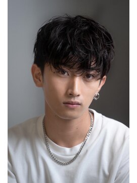 ネイビー(NAVY) マッシュ　シャドウパーマ　刈り上げ