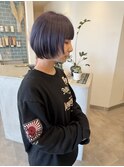 ショートボブ×ラベンダーカラー