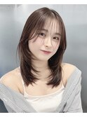 ココアベージュ/黒髪/クラゲヘアー/オリーブグレー/ボブ/表参道