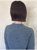 切りっぱなしボブ ナチュラルブラウン 外ハネ トリートメント