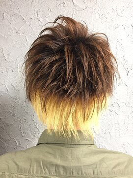 ヒロギンザ 浜松町店(HIRO GINZA) ポイントブリーチ×ウルフカット<メンズ/ヒロ銀座/浜松町>