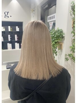 ユウル 横浜(juhl.) パールベージュケアブリーチダブルカラーミルクティーカラー横浜