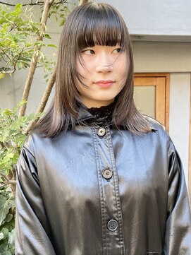 ラミエバイメルト 下北沢(lamie by melt) 小顔レイヤーぷつっと前髪ニュアンスカラー暗めカラーグレージュ