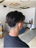 刈り上げツーブロック/ブラウンメッシュ