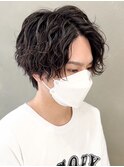 センターパート波巻きパーマスパイラルパーマツイストスパイラル