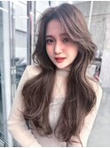 メルティカラー似合わせカットフェミニンロング韓国レイヤー