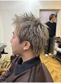 メンズショート/アップバング/短髪/スパイキーショート/ブリーチ