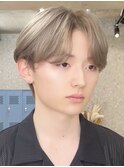 メンズミルクティーベージュコンマヘアアッシュグレージュカラー