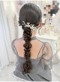 編みおろし／参列/結婚式／お呼ばれヘア