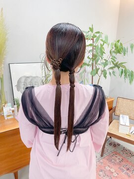 ヘアー アイス カンナ(HAIR ICI Canna) 20代30代結婚式/お呼ばれ/タイトアレンジ/ツインヘア【ノグチ】