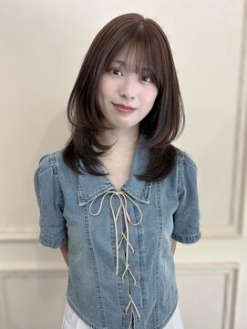 アクシス 栄ガスビル店(`AXIS) ミディアムハイレイヤー×ミルクブラウン