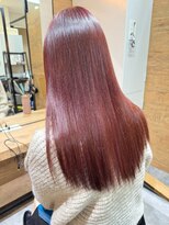 ラックスビーギャラリー なんば駅前店(LUXBE GALLERY) 髪質改善 縮毛矯正 モーブブラウン艶サラ大人ロング