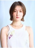 大人可愛い20代30代40代レイヤーボブ透ける暗髪カラー/AIN.ANLY.