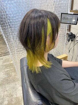 ヘアサロン ドットプラス 町田店(dot. plus) インナーカラー ×イエロー
